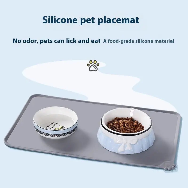 Tapete para Alimentação de Gatos e Cães, de Silicone, Impermeável, Antiderrapante, de Grau Alimentício, Fácil de Limpar, para Uso Interno e Externo, Acessórios para Animais de Estimação