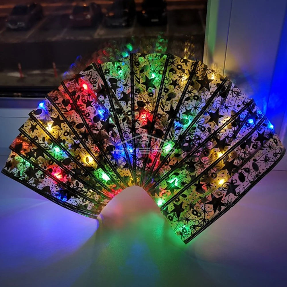 Fita fada discoteca luz árvore de natal branco quente decoração atmosfera ouro ano novo para festa buquê diy arco corda lâmpada