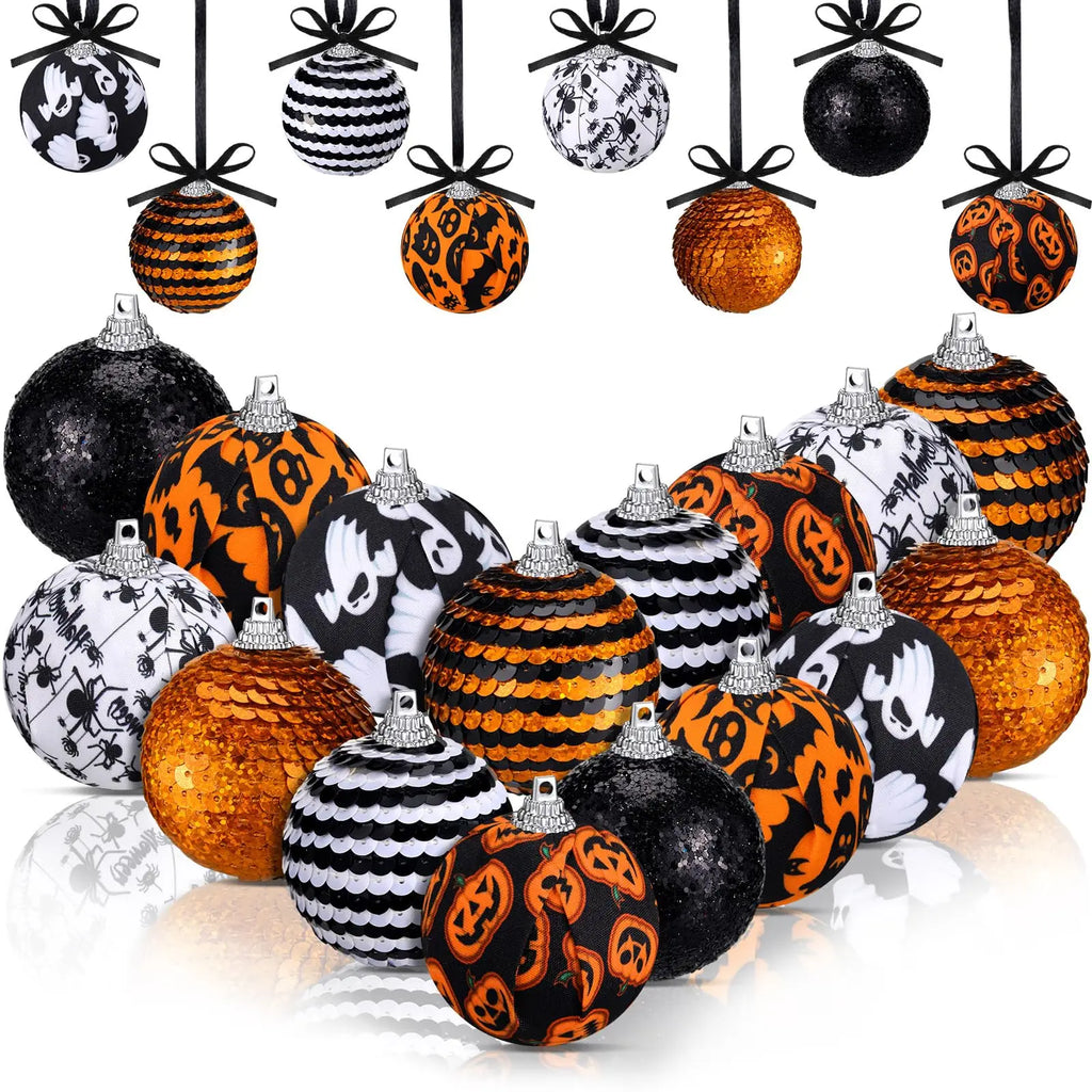 Shatterproof Decorativo Pendurado Bola Ornamentos Set para Árvore, Decorações de Halloween, Indoor, 16ct, 2 polegadas