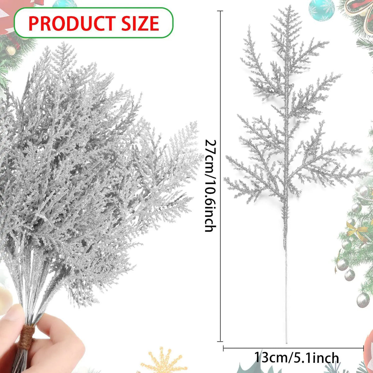 Decoração de natal glitter ramos bagas buquê de flores artificiais enfeites de árvore de natal para casa ano novo 2025 navidad
