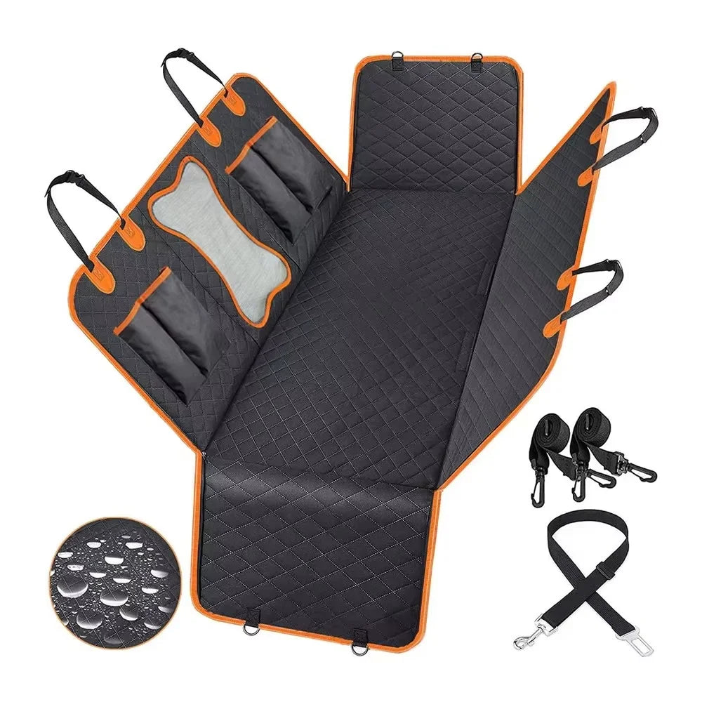 Capa de Assento de Carro Universal Impermeável para Animais de Estimação, Capa de Assento para Cães para o Banco Traseiro com Janela de Malha, Dupla Camada Reforçada Anti-Sujeira