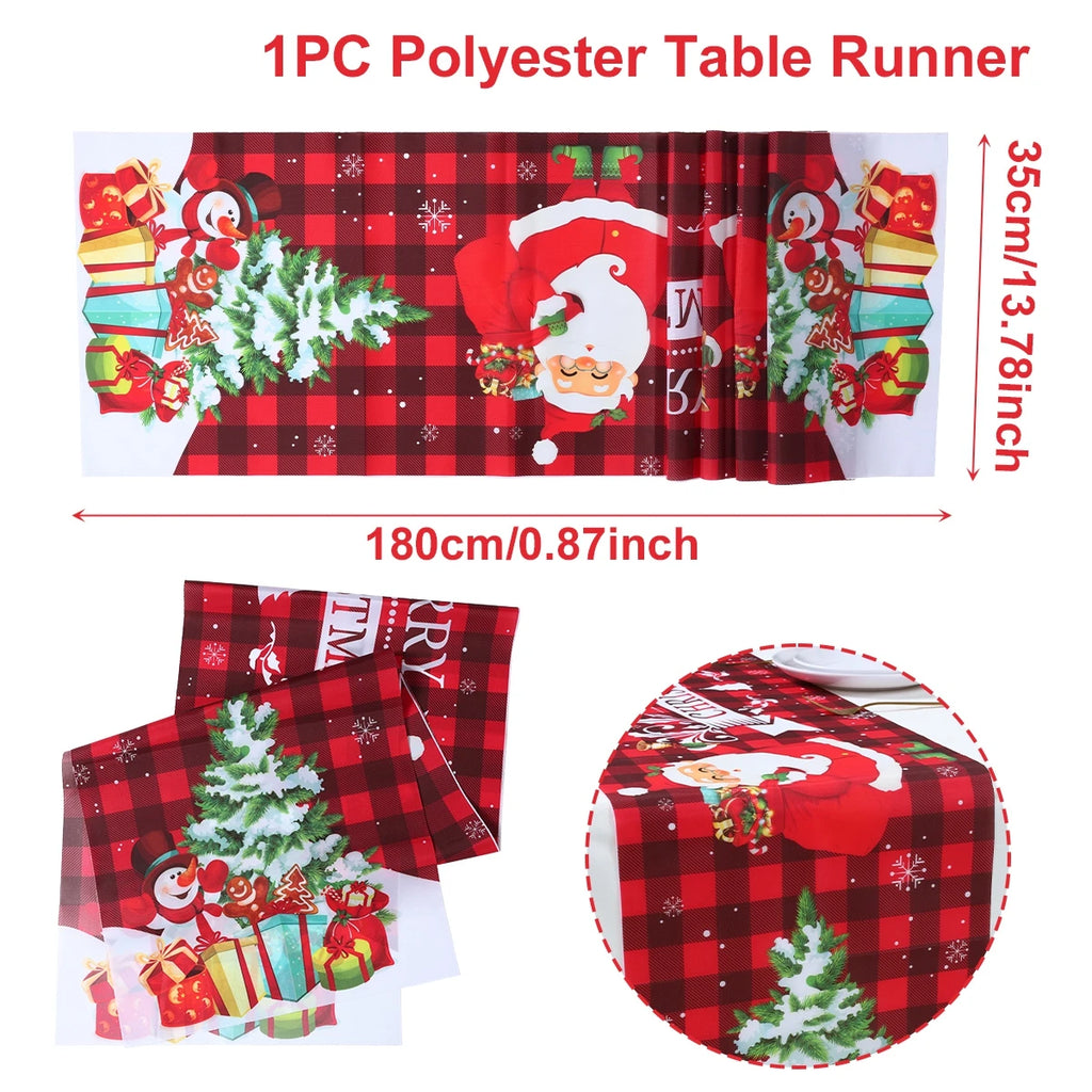 Natal papai noel corredor de mesa navidad natal noel árvore boneco de neve bandeira de mesa feliz natal decoração para casa 2025 ano novo 2026