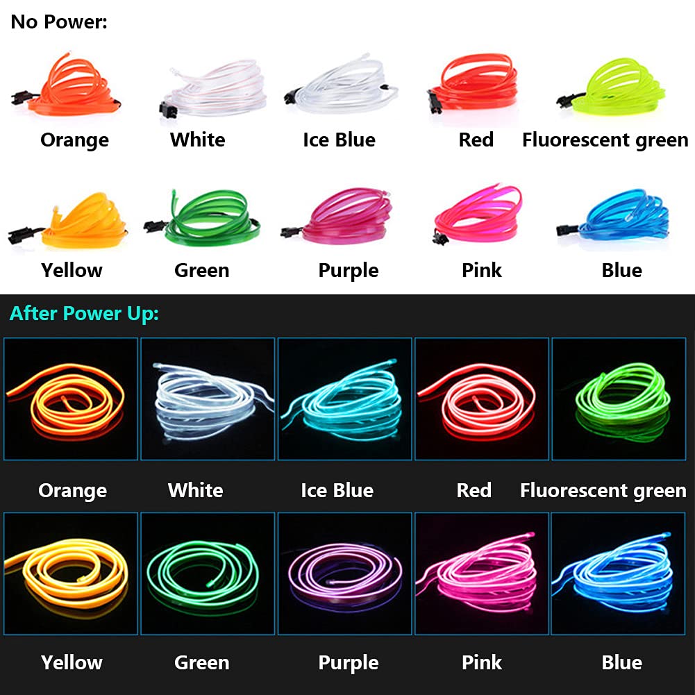 Carro Interior LED Strip Light, Neon EL Fiação, Lâmpada Decorativa para Auto, Luz Ambiente Flexível, Diodo de Festa Atmosfera, USB, 5m