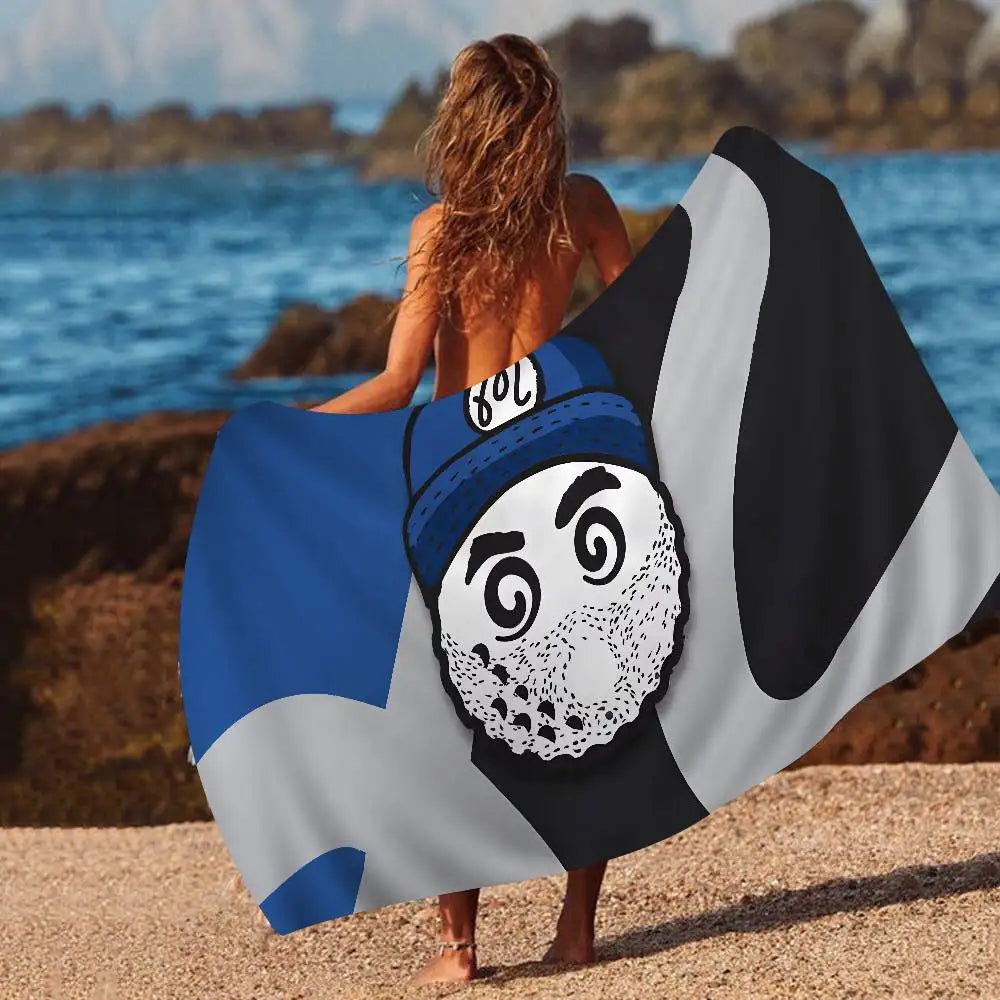 Toalha de banho de microfibra macia, absorvente de água, respirável, para meninas, crianças, decorativa, desenho animado, praia