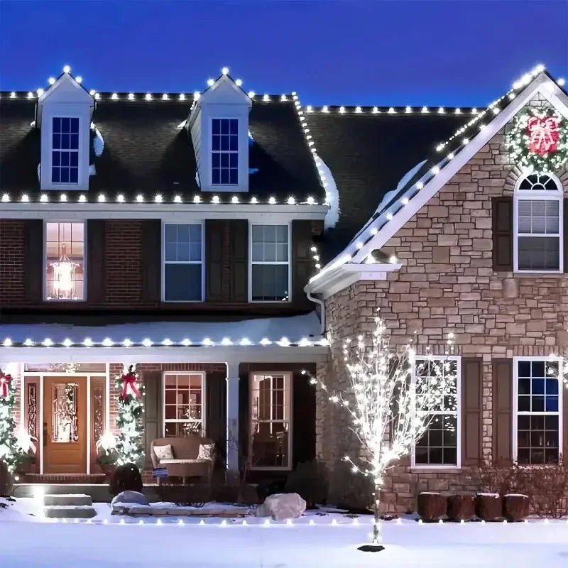 Luzes de Natal à Prova d'Água com 8 Modos, Luzes de Fada em Cordão, LED Alimentado por Energia Solar para Decoração de Árvore, Pátio, Quintal e Jardim Externo