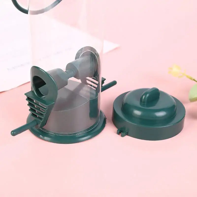 Alimentador de pássaros pendurado à prova de esquilo recipiente de comida de pássaros pp dispensador de comida de pássaros recipiente tubular alimentadores de pássaros para suprimentos para animais de estimação