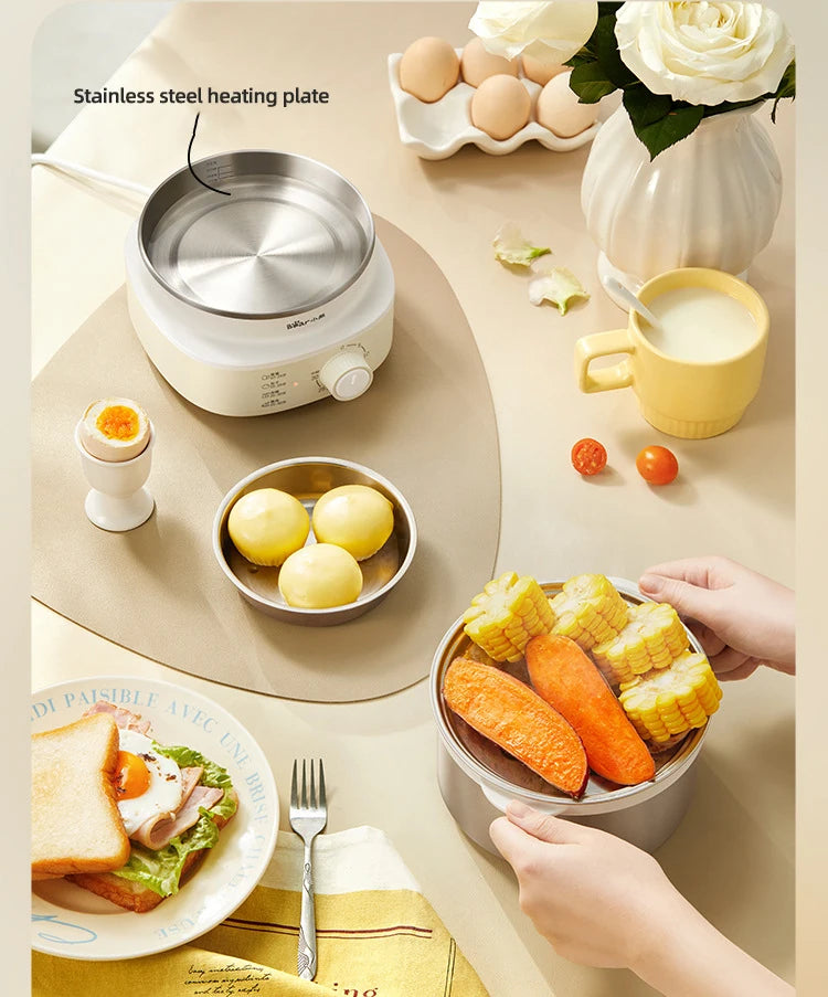 Caldeira elétrica automática de ovos, máquina de café da manhã, vaporizador multicooker, fogões de ovos, waffle doméstico, fogão a vapor com temporizador, 360W