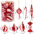 14 pçs/caixa natal doce cana bola vermelha ornamentos árvore de natal pendurado pingentes navidad ano novo decorações para casa 2024 presente natal