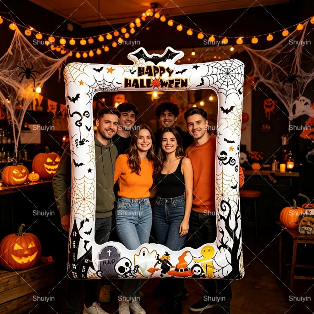 Porta-retratos inflável portátil de Halloween, balão divertido para festa de Halloween, adereço para cabine de fotos, decoração de casa assombrada com morcegos, suprimentos para festas, presente para crianças.