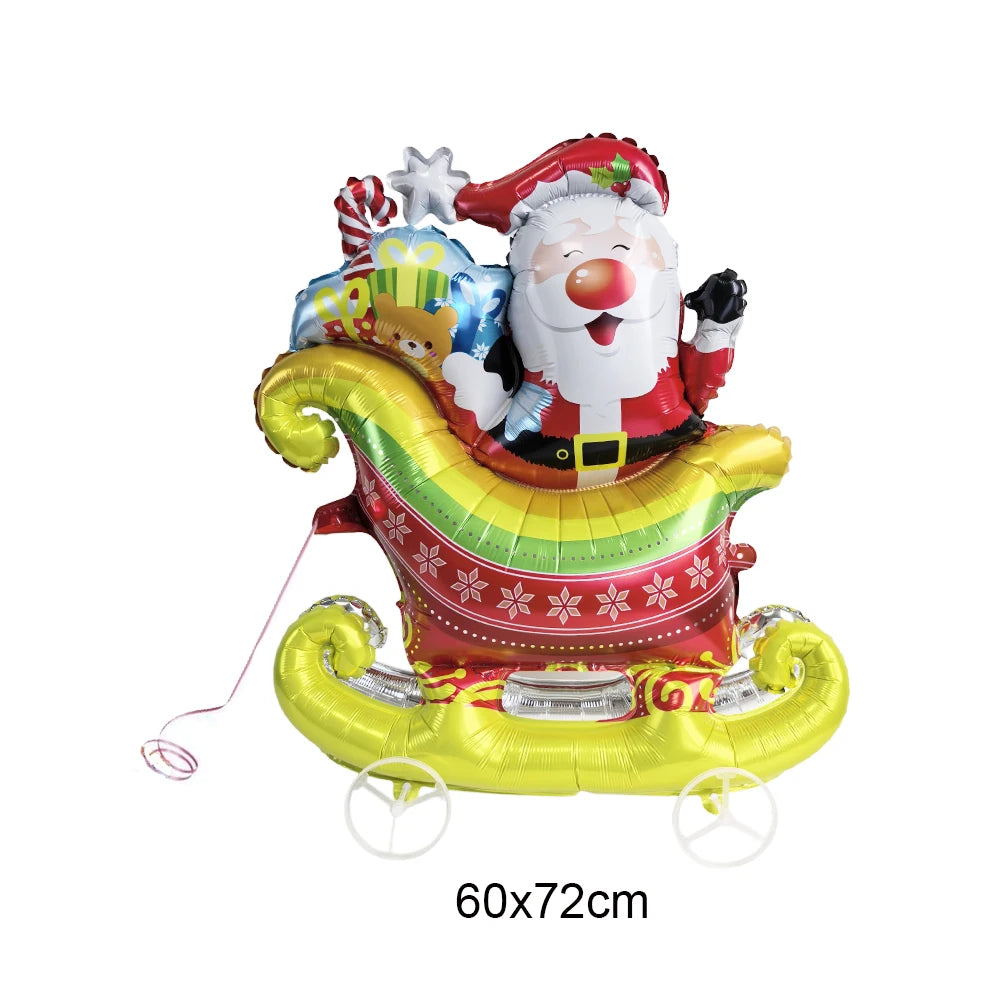 Balão Metalizado de Natal: Boneco de Neve, Rena, Árvore de Natal, Caixa de Presente, Bengala Doce, Luminária de Rua - Decoração de Festa de Inverno e Natal