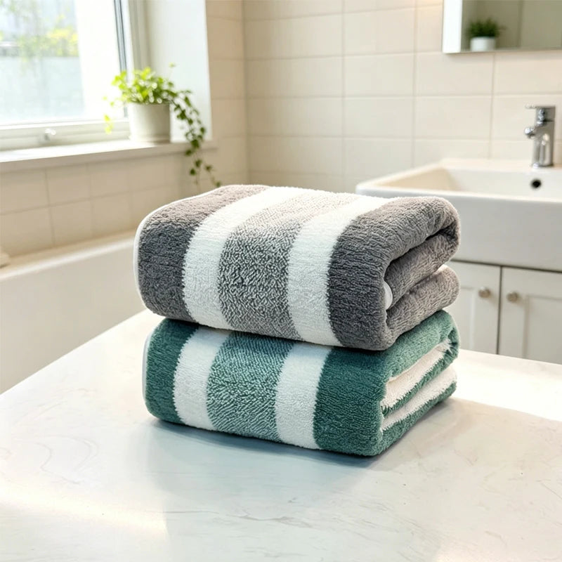 Conjunto de 2 Toalhas com Alta Absorção de Água, Secagem Rápida, Sem Fios Soltos e Durabilidade - Muito Adequadas para Casa, Praia e Rosto