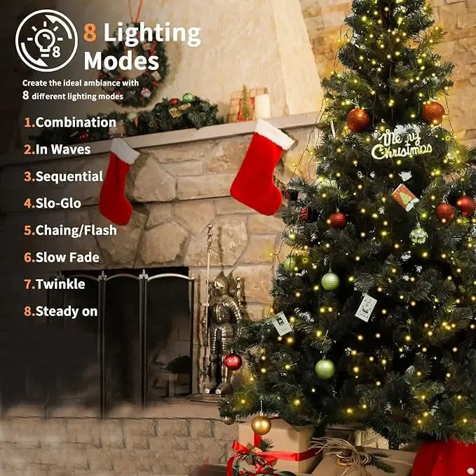 Luzes led para árvore de natal, guirlanda de ano novo para pátio, jardim, 1.5m/2m/3m, luz cascata, decoração de natal 2025