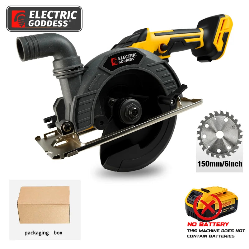 Serra Circular Elétrica Sem Escovas de 6 Polegadas (150mm) para Trabalhos em Madeira, Ferramenta de Corte Elétrica para Baterias Dewalt de 20V Kasa & Pet