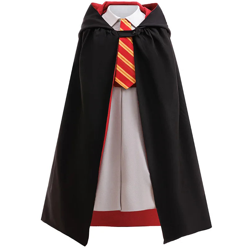 Meninas assistente escola cosplay vestido com capa uniforme da academia mágica para o dia das bruxas crianças bruxa role play festa traje carnaval