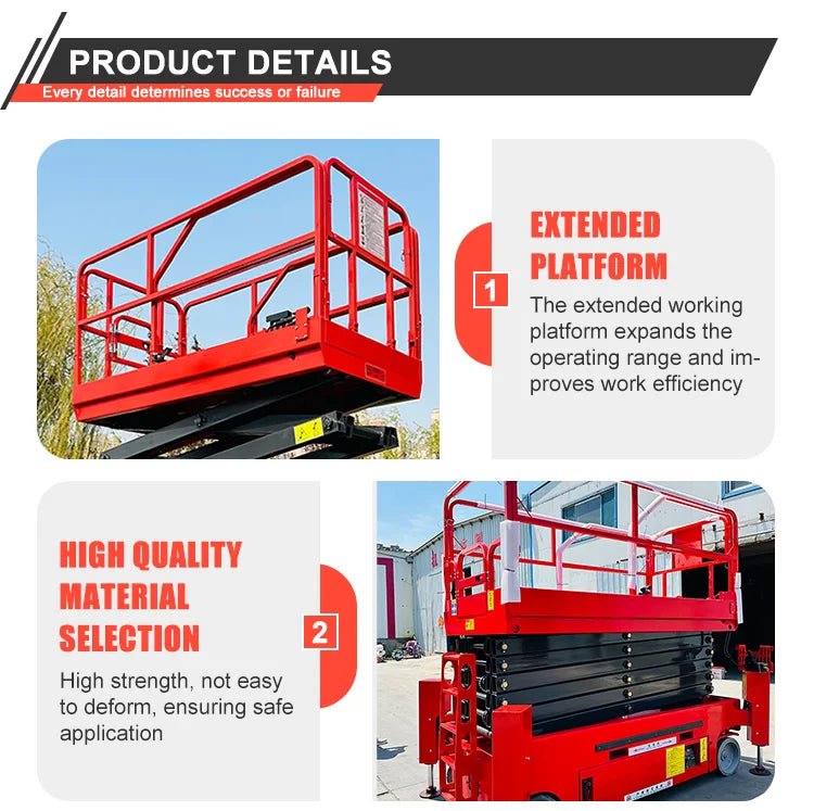 Plataforma Elevatória Hidráulica Mini de 4m, 6m, 8m, 16m, Plataforma Elevatória Elétrica Móvel Autopropelida com Aprovação CE - Kasa & Pet