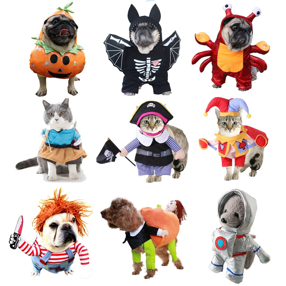 Halloween abóbora roupas para cães engraçado pet cães cosplay trajes conjuntos de halloween traje do cão roupas cômicas pet gato festa roupas