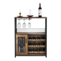 Armário de bar de vinho de 3 camadas com rack de vinho removível e armário de buffet com suporte de vidro e porta de malha para casa
