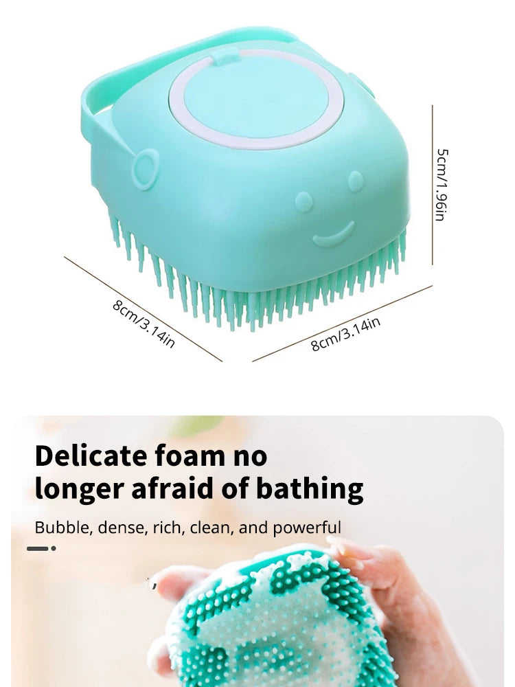 Escova de banho para animais de estimação, massageador de silicone macio, gel de banho, ferramentas limpas, pente, limpeza de cães e gatos, suprimentos de limpeza