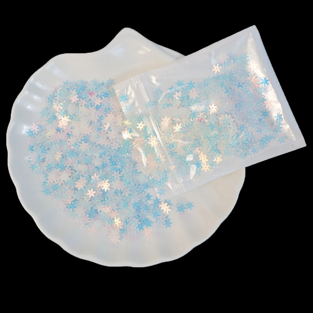 20g 8mm Glitter Flocos de Neve de Natal Lantejoulas Confete Neve Artificial Enfeites Decoração de Natal para Casa Natal 2026