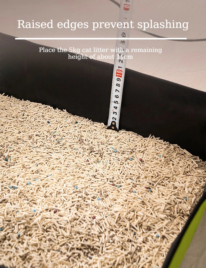 Caixa de Areia para Gatos Dobrável, Impermeável e Reutilizável, Bandeja de Areia Portátil para Viagem, Sanitário para Gatos, Uso Interno, em Casa, em Viagens e Acampamentos
