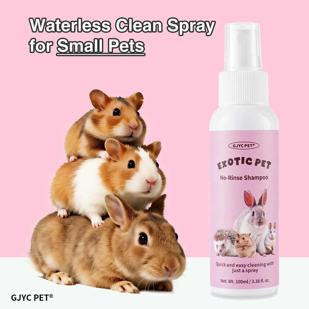 Shampoo para Pets Sem Água para Pequenos Animais, Fórmula Suave Hipoalergênica, Limpeza Profunda e Desodorização