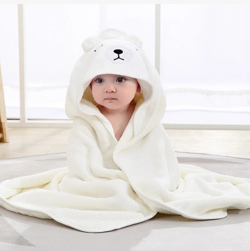 Toalhas de Banho para Bebês com Capuz de Animais em Desenho Animado, Macias, para Recém-Nascidos, Manta, Robe de Banho para Crianças, Envoltório Quente para Dormir para Meninos e Meninas
