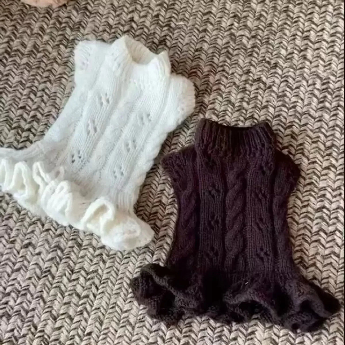 Outono e inverno pet vestido de malha macio e quente colete de lã teddy gato casaco filhote de cachorro roupas para cães pequenos