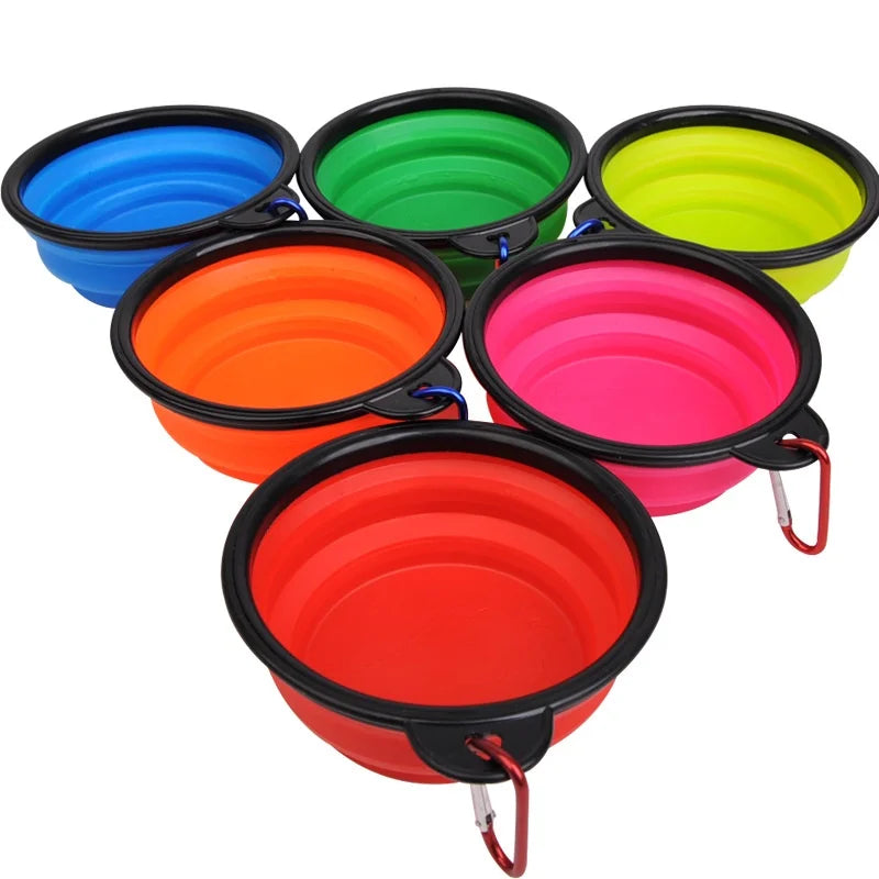 Tigela de comida para animais de estimação portátil tpr durável para gatos e cães silicone dobrável viagem ao ar livre tigela de comida de água para animais de estimação