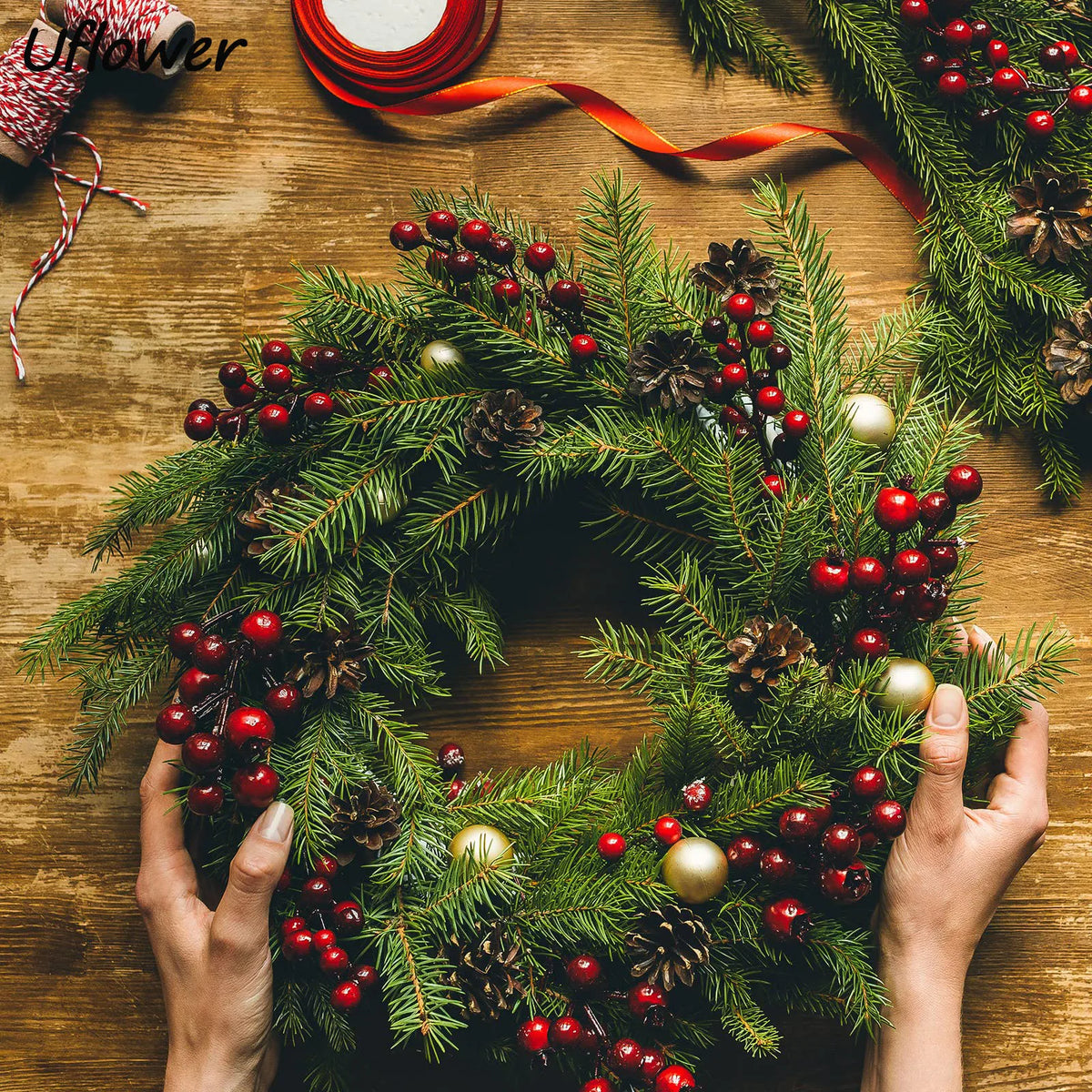 5/10pc ramos de pinheiro de natal decoração de natal artificial falso planta agulhas de pinheiro grinalda diy árvore de natal decoração de casa ano novo
