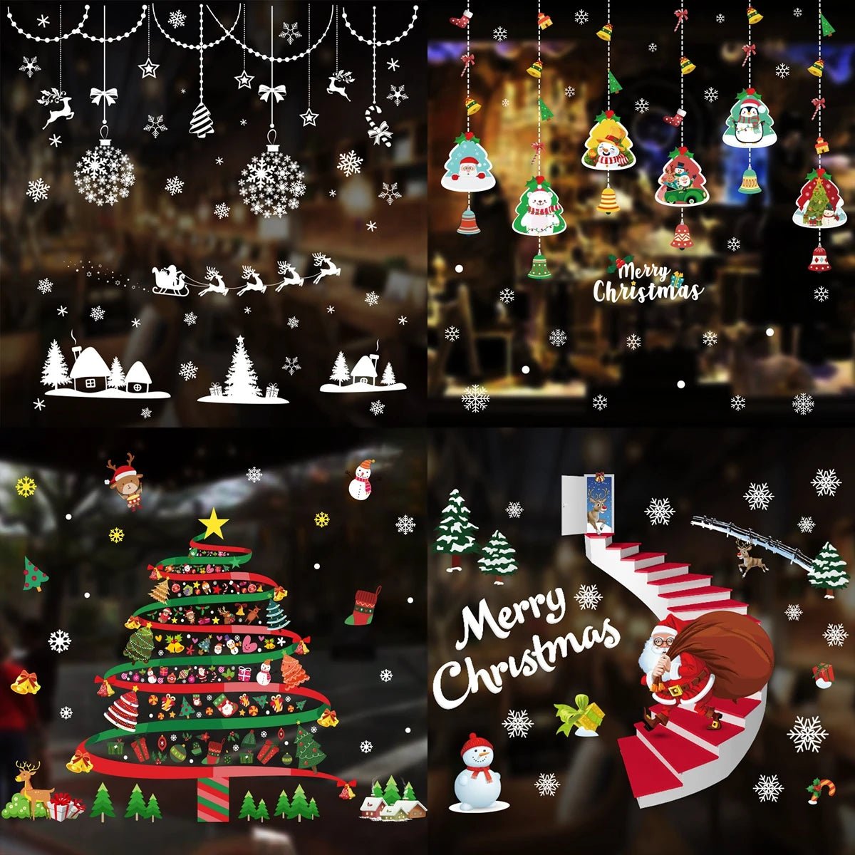 Adesivo de janela de natal, decorações de feliz natal para casa 2024, ornamento de natal, presentes de natal, ano novo 2025