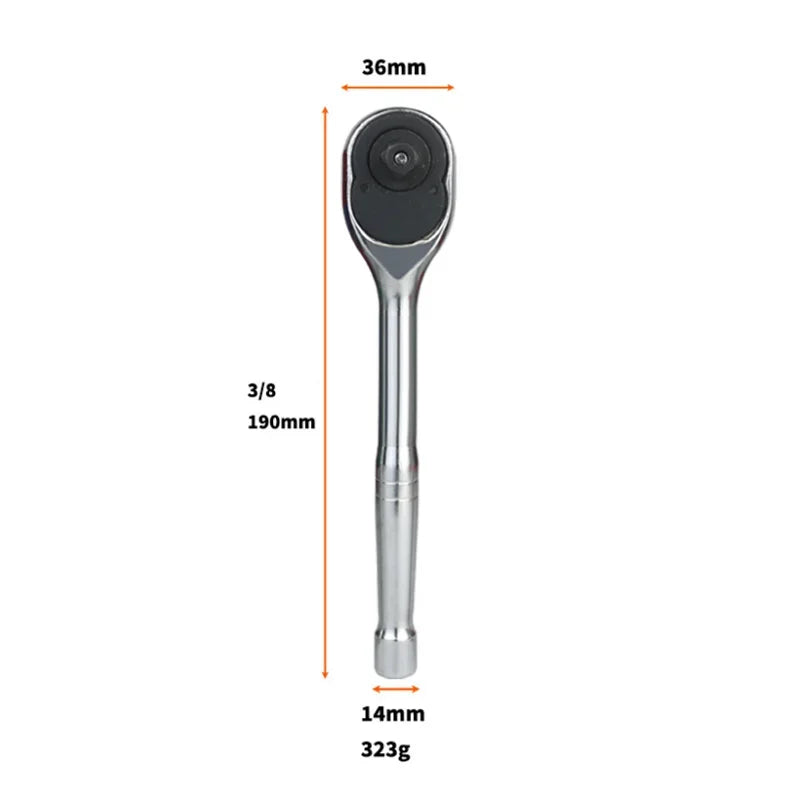 Chave de catraca, 1/4 ''3/8'' 1/2 '' Drive 24 dentes catraca de soquete reversível com liberação rápida, liga de cromo, totalmente polido Kasa & Pet