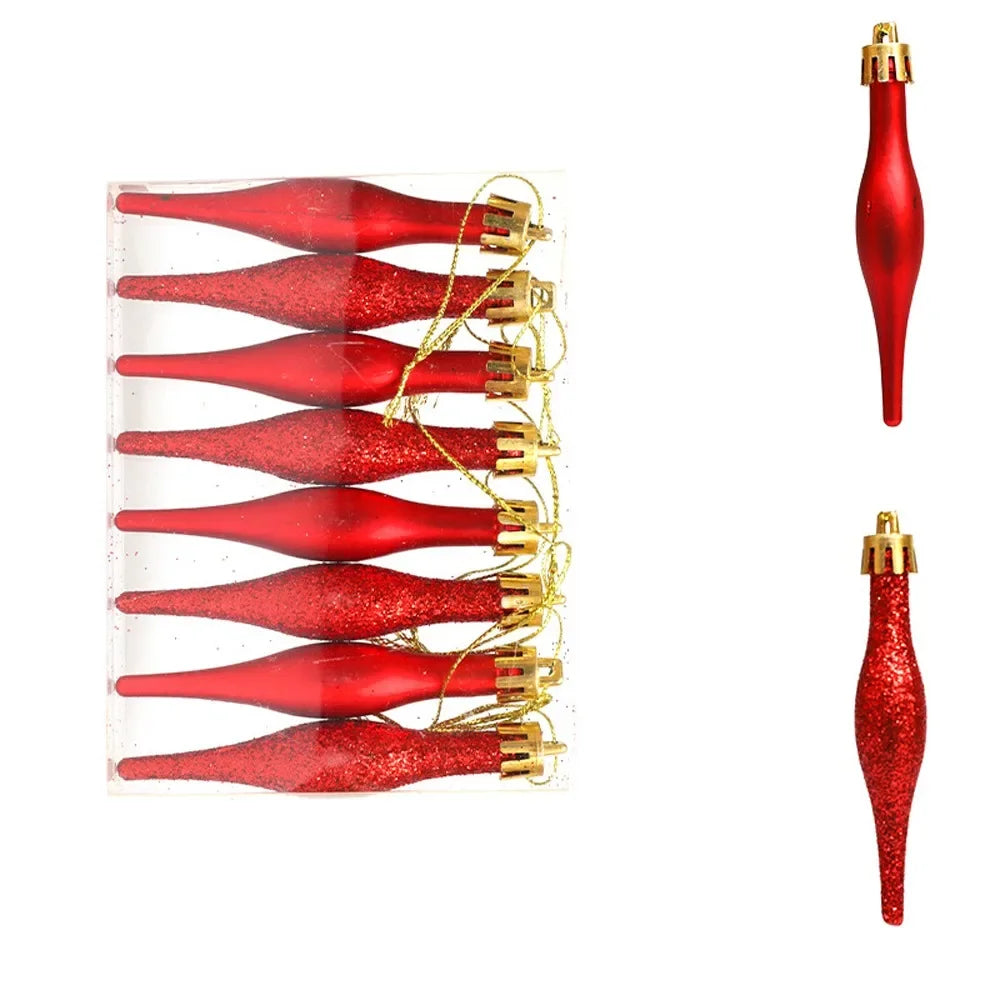 8 pçs 9cm pingentes de bola de natal em forma de doces galvanizado natal pendurado sorvete plástico feliz natal decoração