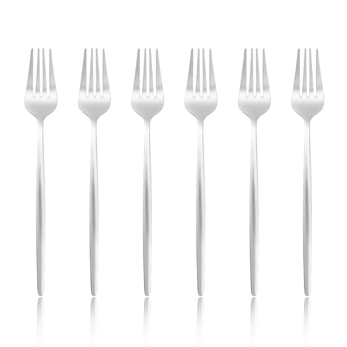 6 pçs silvere/dourado talheres 8.2 Polegada aço inoxidável jantar garfo acampamento conjunto de louça utensílios de mesa comer