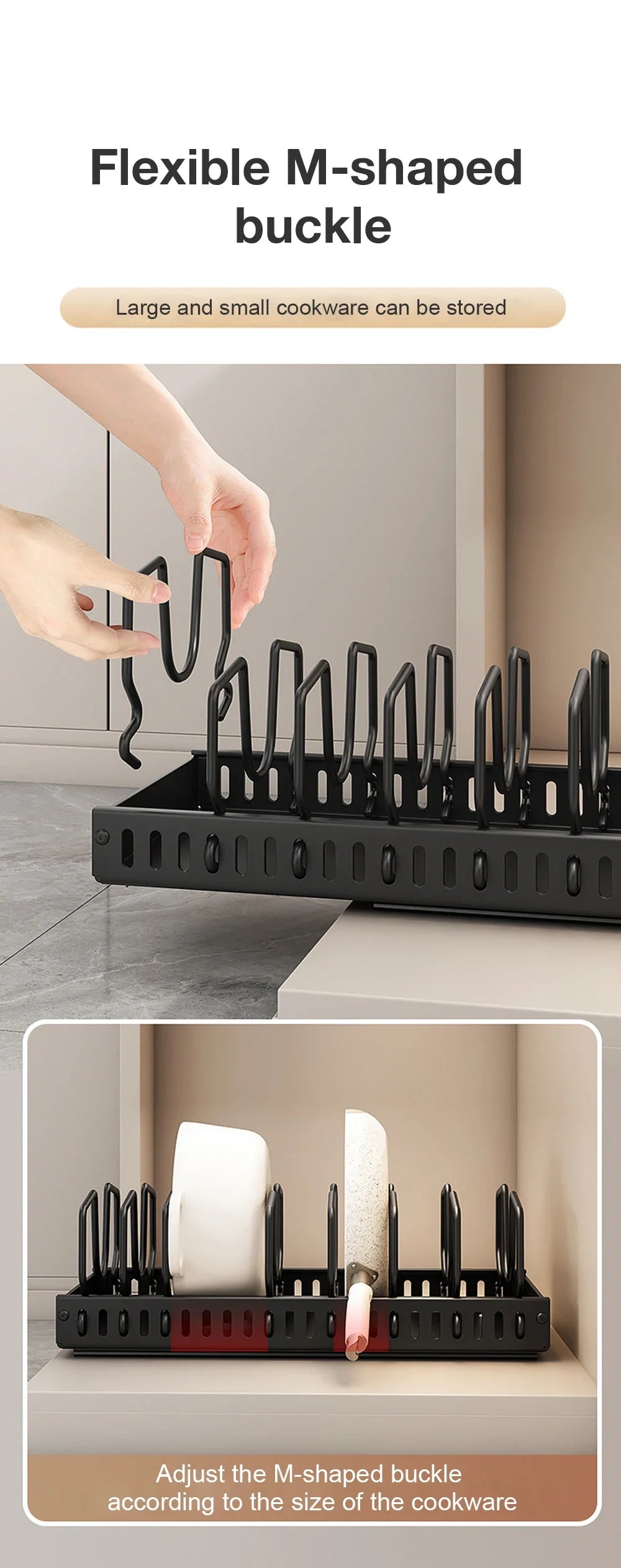 1pc cozinha multifuncional organizador retirar para panelas/panelas tampa deslizante titular rack de especiarias & prato secagem cremalheiras gaveta organizador