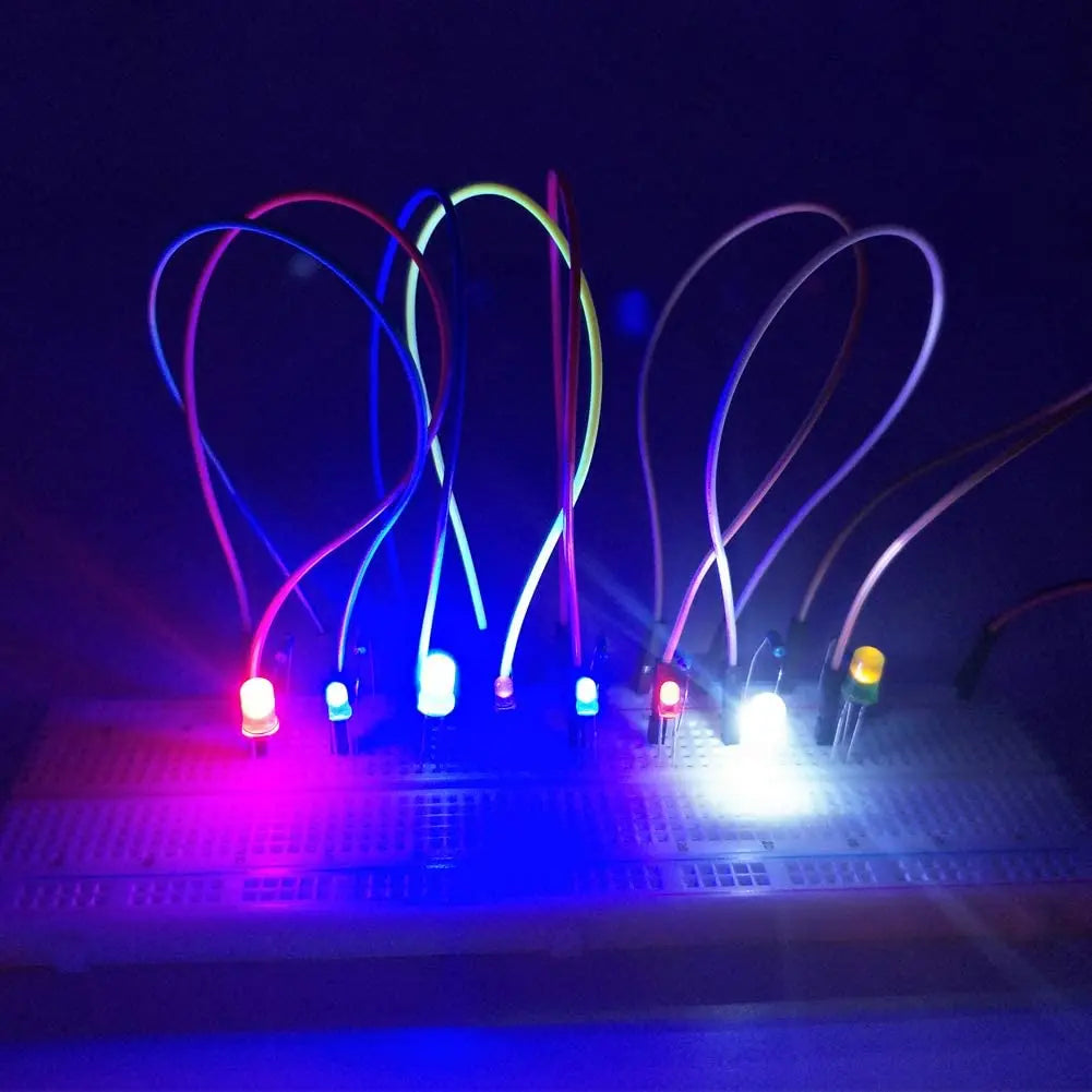100 Pçs/lote 3mm 5mm F3 F5 LED Redondo Ultra Brilhante Branco Verde Amarelo Azul Branco Vermelho Diodo Emissor de Luz Para Kit Diy Kasa & Pet