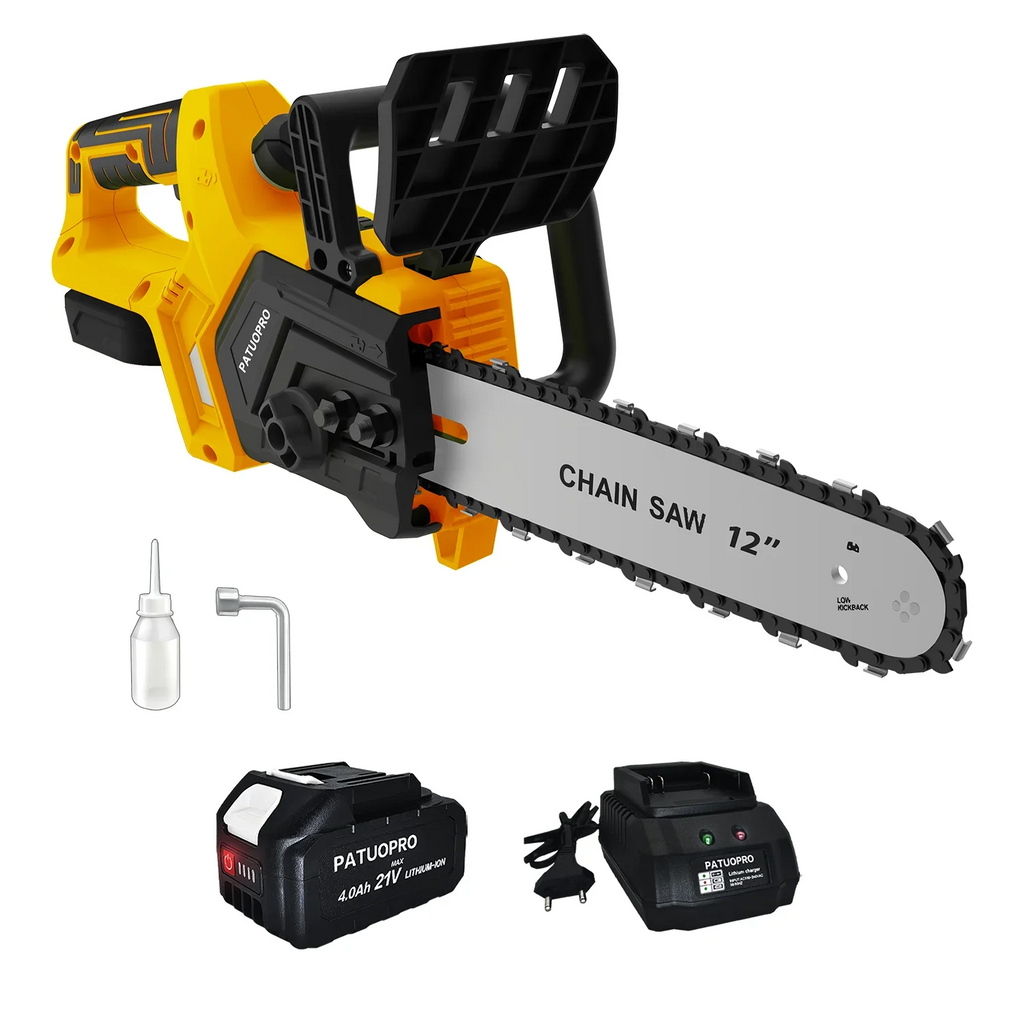 Serra Elétrica Sem Fio de 12'' com Motor Sem Escovas, Serra Recarregável para Corte de Árvores, Compatível com Bateria Makita 18v