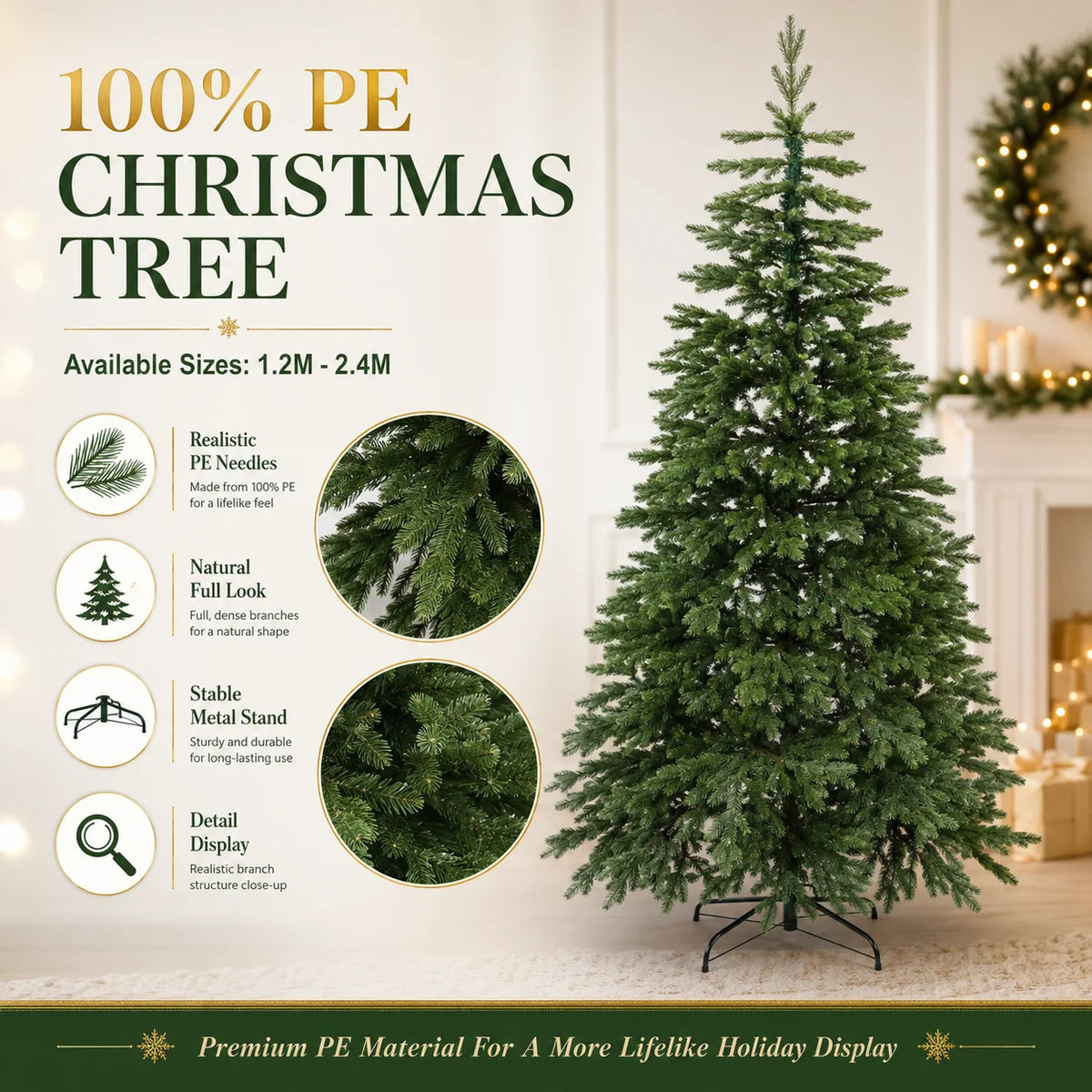 Pieno pe artificial grande árvore de natal material pe árvore de natal festa em casa atmosfera decorações de natal 1.2m a 2.1m navidad