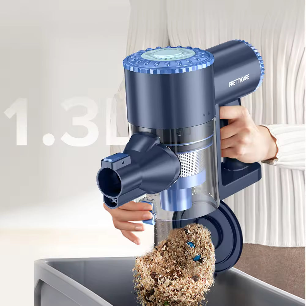 Aspirador de Pó Sem Fio PrettyCare W400 com Sucção de 25KPA, Aspirador Portátil Poderoso com 40 Minutos de Tempo de Funcionamento e Conjunto de 3 Escovas