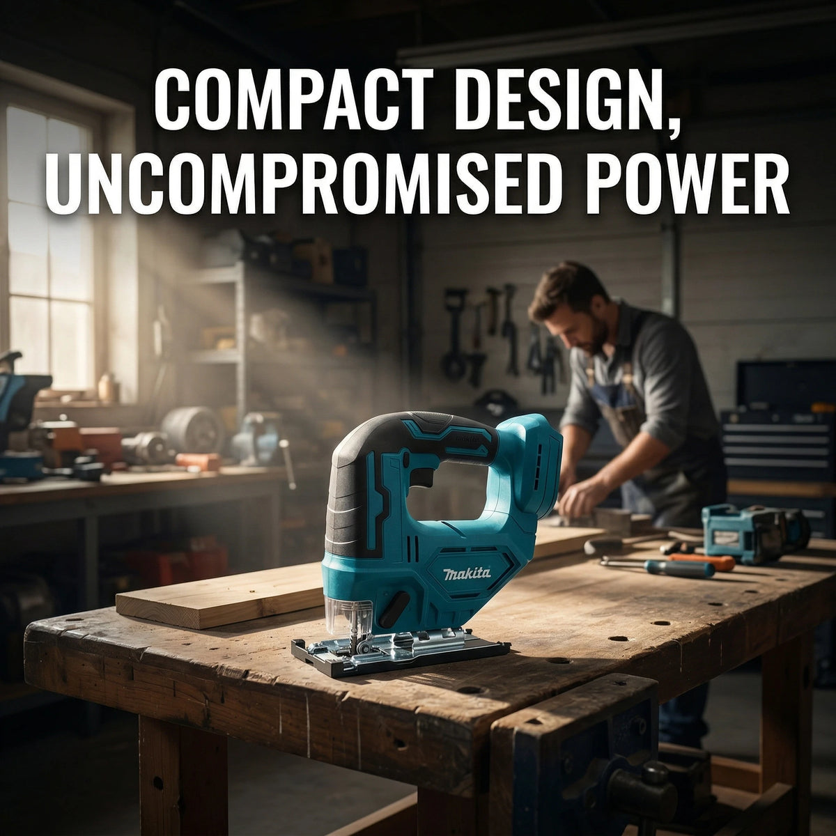 Serra Tico-Tico Makita DJV182Z 18V Sem Escovas, Curso de 26mm, 3500SPM, Serra Sem Fio para Corte de Madeira Curva
