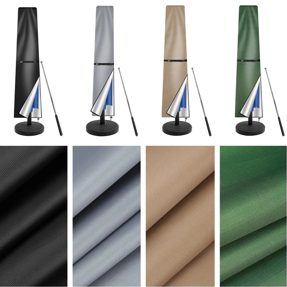 210d capa de guarda-sol reta à prova dwaterproof água capa protetora com zip à prova de intempéries uv-anti vento jardim guarda-chuva capa
