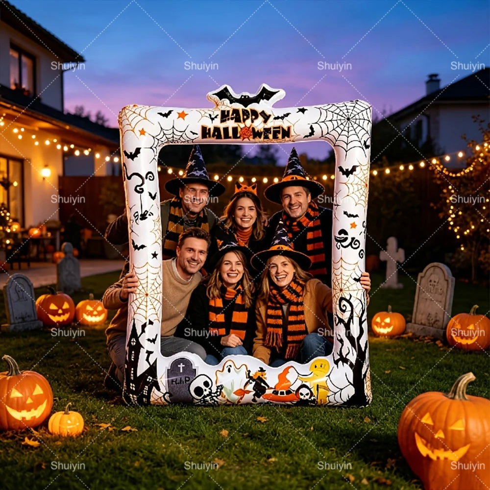 Porta-retratos inflável portátil de Halloween, balão divertido para festa de Halloween, adereço para cabine de fotos, decoração de casa assombrada com morcegos, suprimentos para festas, presente para crianças.