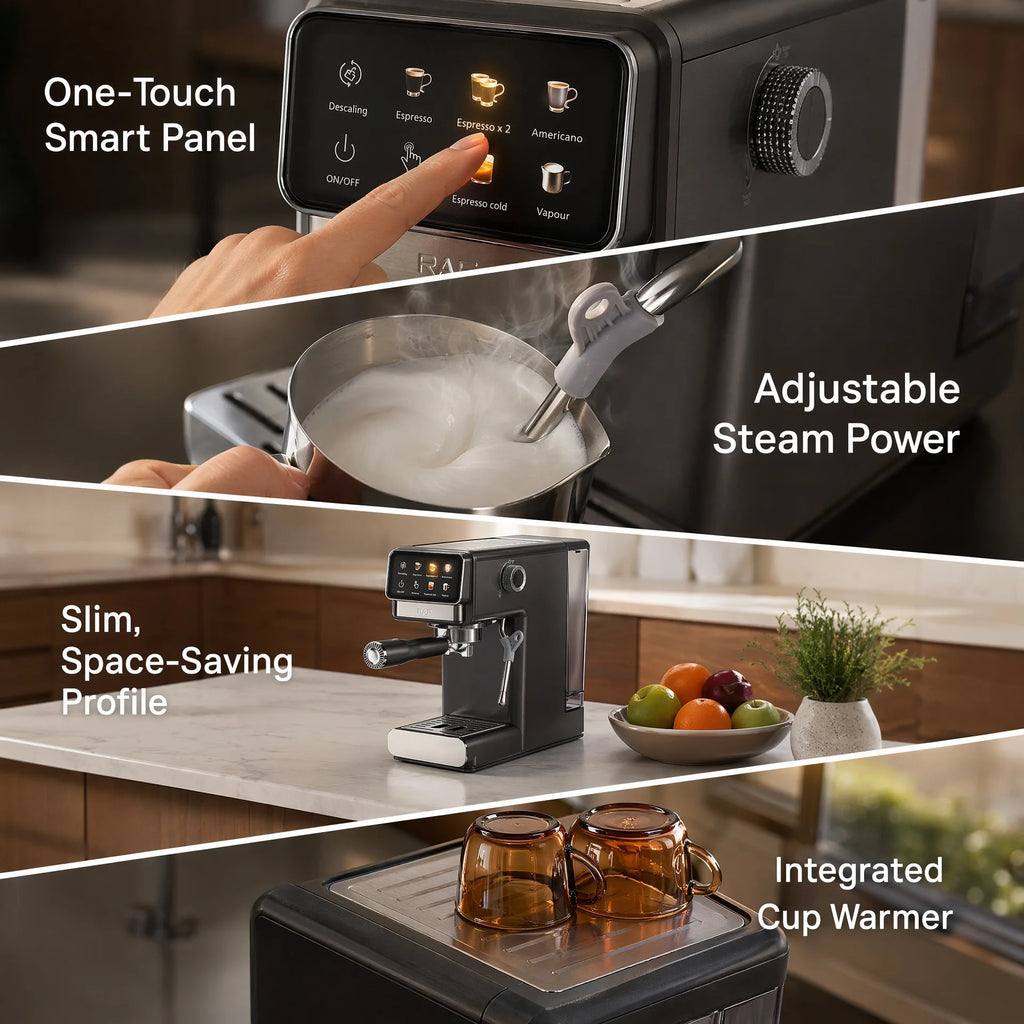 Máquina de café expresso para uso doméstico, extração de alta pressão, máquina de café com espuma de leite a vapor