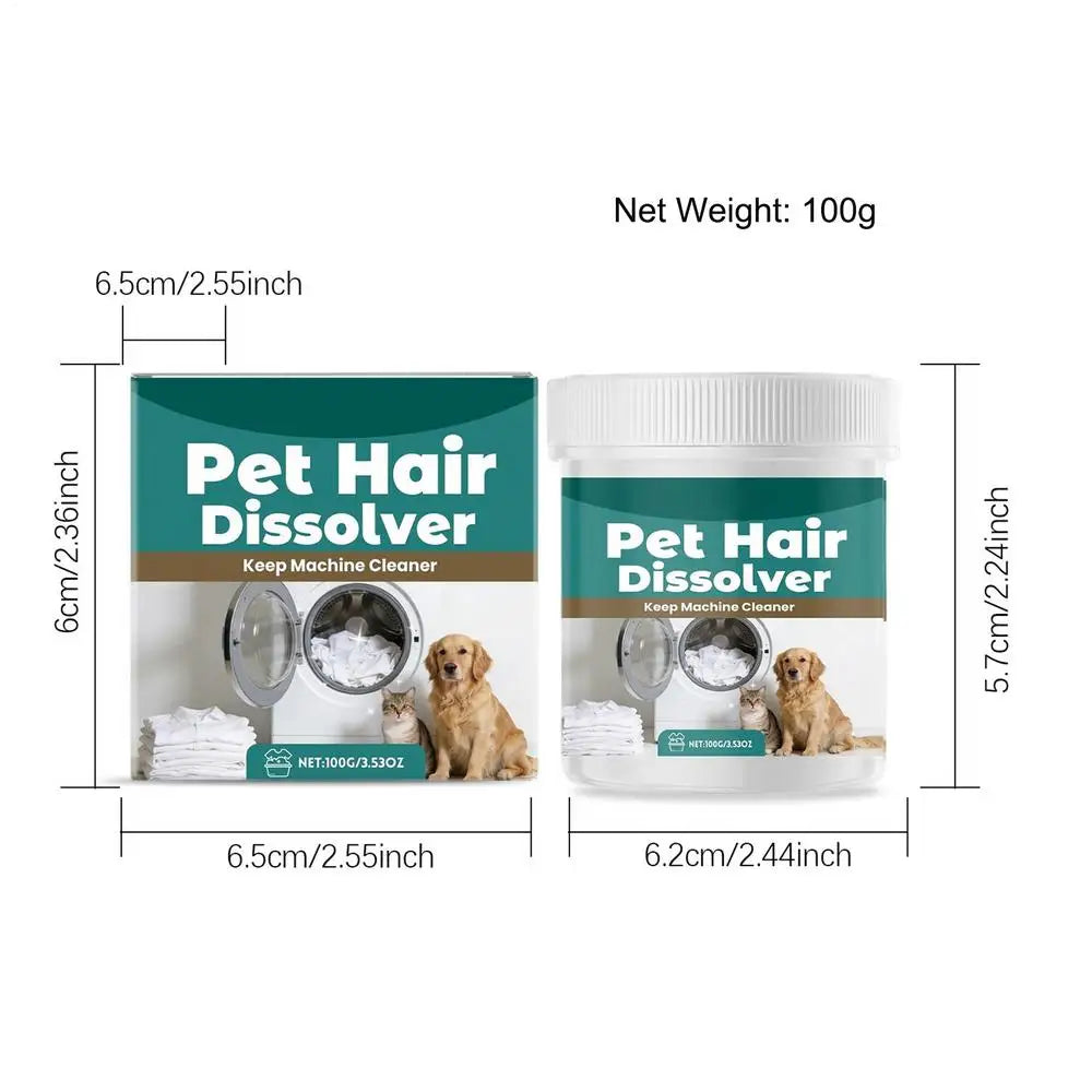 Removedor de Pelos de Animais para Lavagem 100g Aditivo Detergente para Máquina de Lavar Roupas, Carpete, Roupa de Cama, Tecido e Toalha