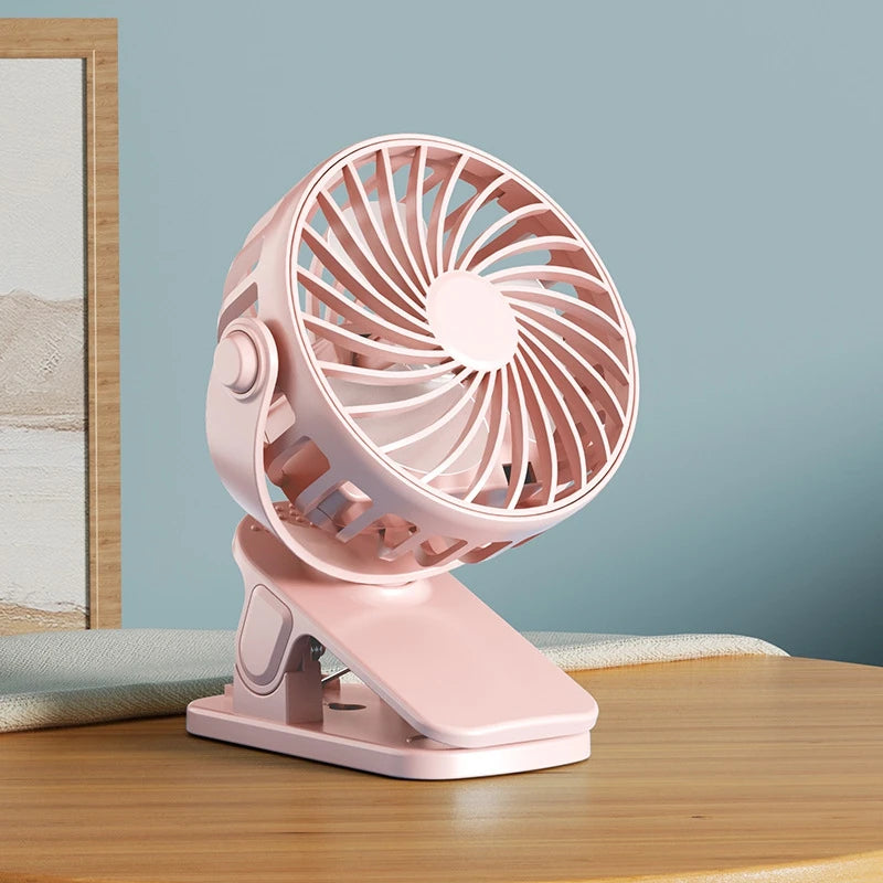Mini Ventilador Portátil 720 ° Ventilador Portátil Recarregável USB com Lâmpada Noturna Integrada e Rotação, Fluxo de Ar Potente para Viagens, Camping e Atividades ao Ar Livre