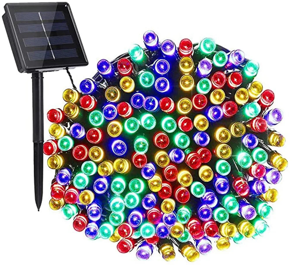 Garland-luzes de led, luz solar, para natal, com bateria, para decoração de casamento, jardim, festas