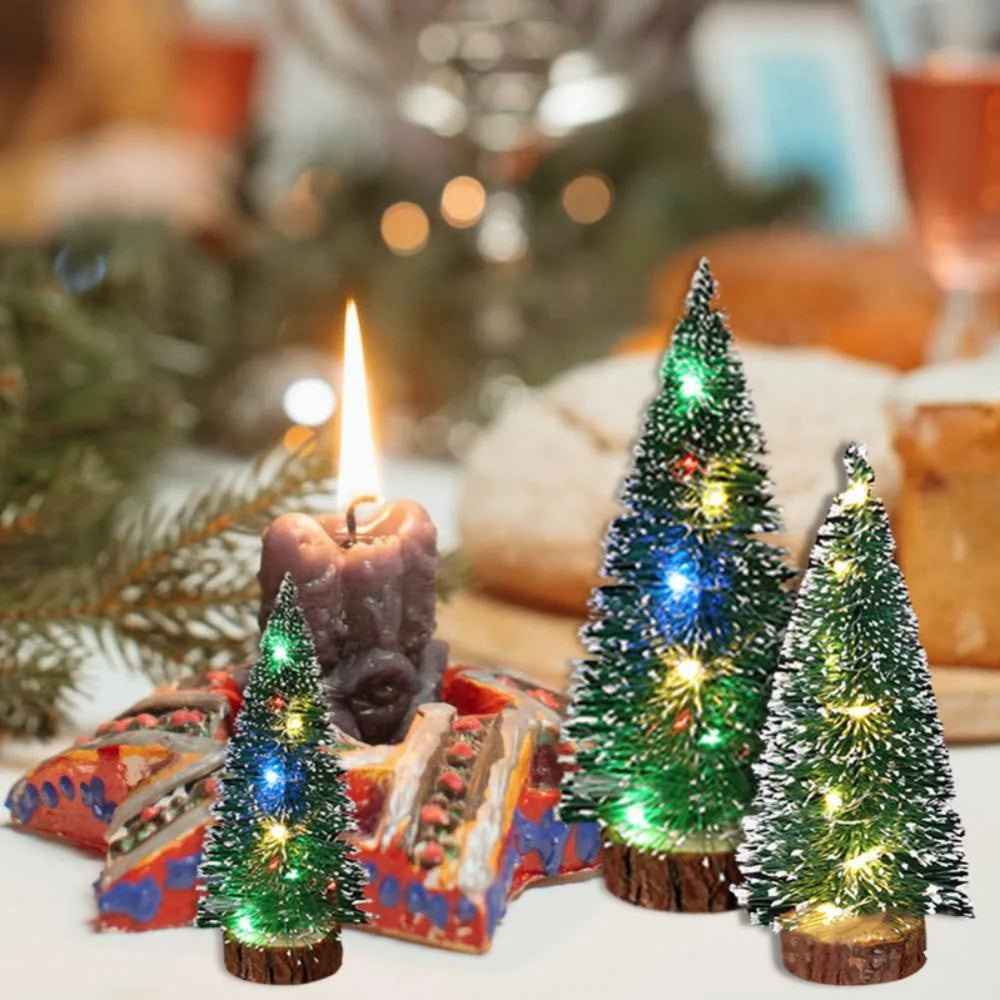 1pc mini pinheiro árvore de natal 10cm-30cm decorações de mesa artificial festival árvore em miniatura de plástico decoração de ano novo peça de natal