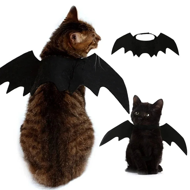 Black Bat Wings Harness Cosplay Costume para Animais de Estimação, Halloween, Fofos, Kawaii, Gato, Gatinho, Cão, Cachorro, Roupas, Presente de Festa