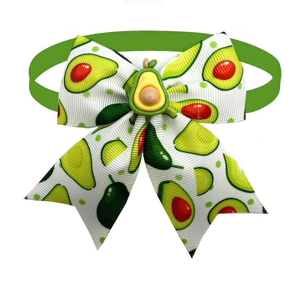 50 pçs estilo fruta pequeno cão gravatas borboleta padrão limão produtos para animais de estimação pescoço gravata coleira pet aliciamento suprimentos para pequenos acessórios para cães