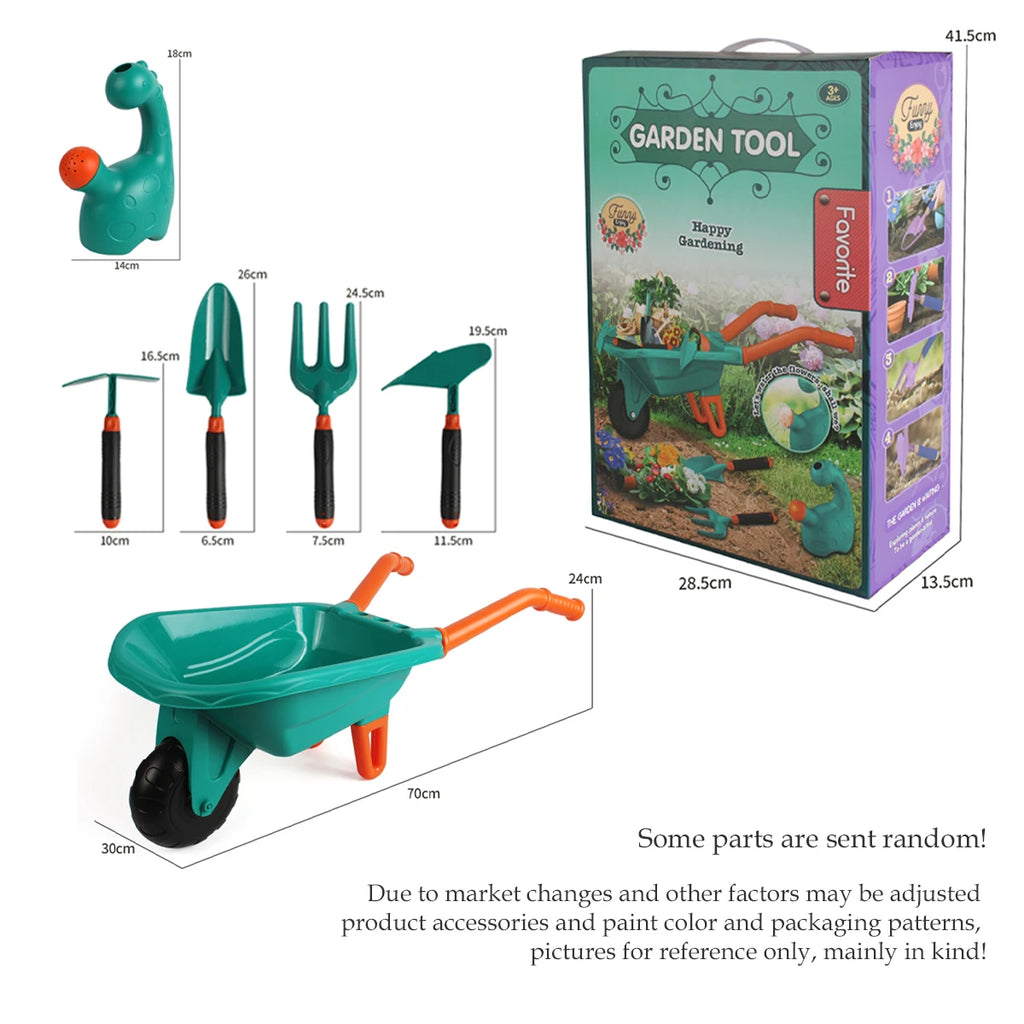 Conjunto de Ferramentas de Jardinagem para Crianças, Carrinho de Praia com Acessórios, Luvas e Ferramentas para Plantar Flores, Presentes para Meninos e Meninas