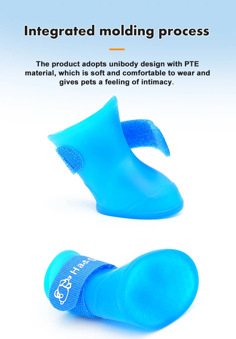 Sapatos de chuva de silicone para animais de estimação, antiderrapantes, à prova d'água, sapatos para cães com sola macia, calçados para cães pequenos, gatos e teddy.